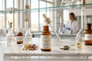 Formula serum Tranexamic Acid untuk mencerahkan flek hitam di laboratorium PDM Beauty Lab