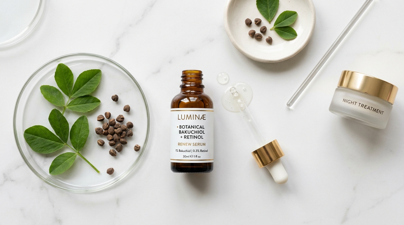 Perbandingan bahan aktif Bakuchiol vs Retinol dalam formulasi serum anti-aging modern