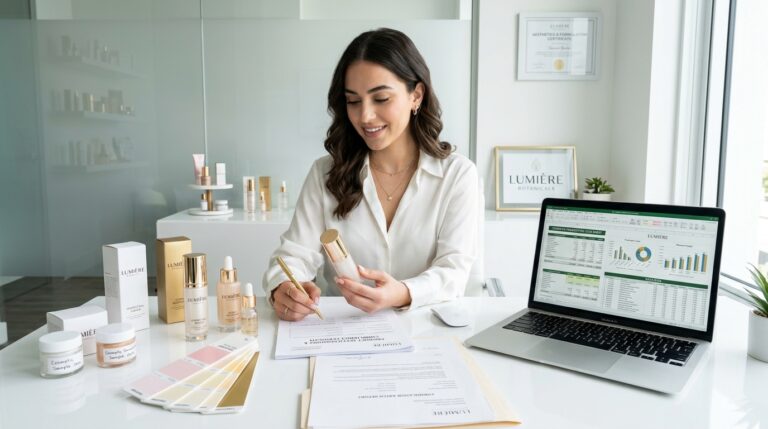 Perhitungan rincian modal maklon kosmetik dan sampel formulasi skincare di PT PDM Beauty Lab