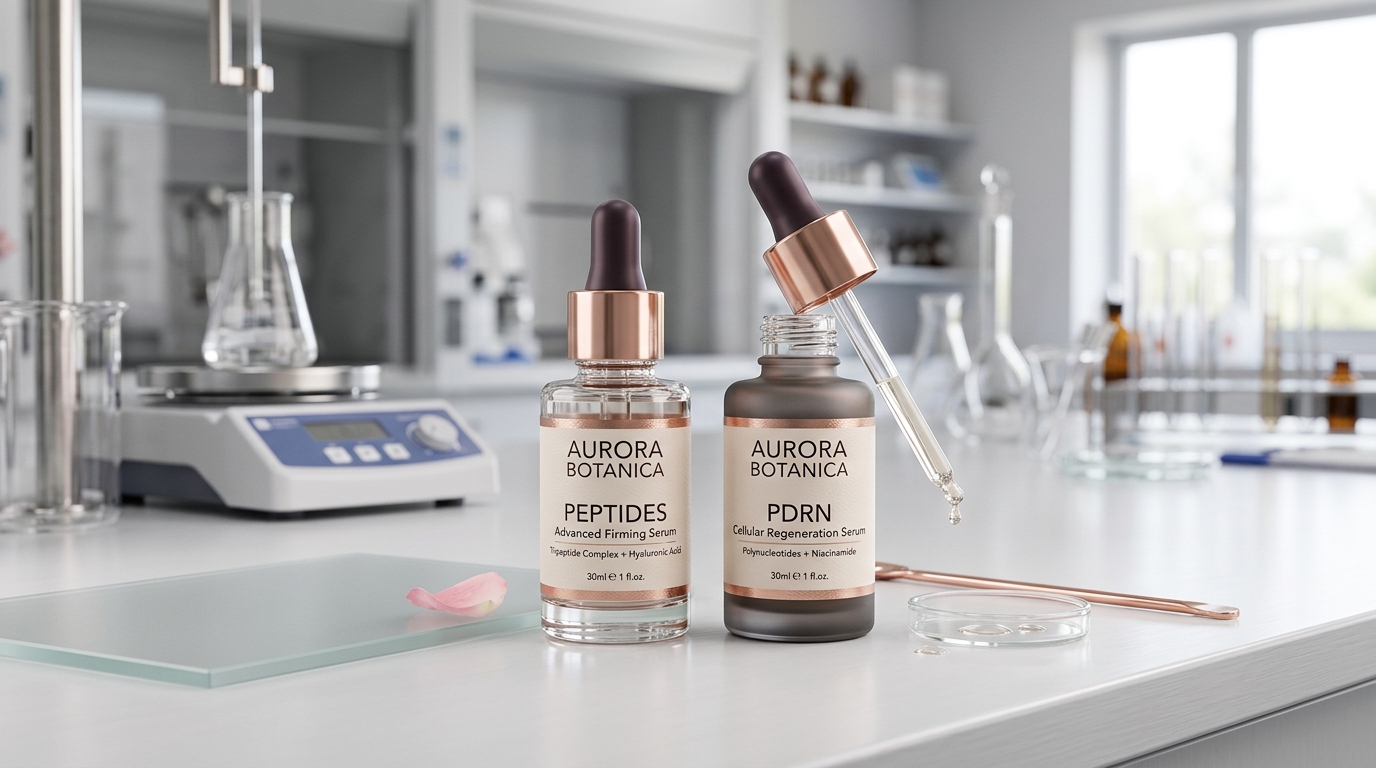 Formulasi skincare Peptides dan PDRN anti-aging di laboratorium maklon PDM Beauty Lab